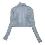 MET maglia tinta unita a costine collo alto Azzurro per Bambina ME452 AZZURRO MET 