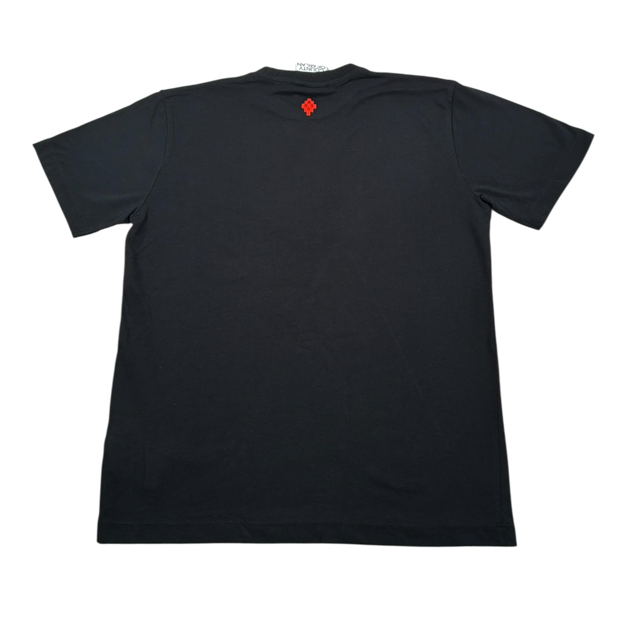 Marcelo Burlon T-Shirt Girocollo tinta unita con Stampa Nero per Bambino CBAA001F23JE NERO MARCELO BURLON 