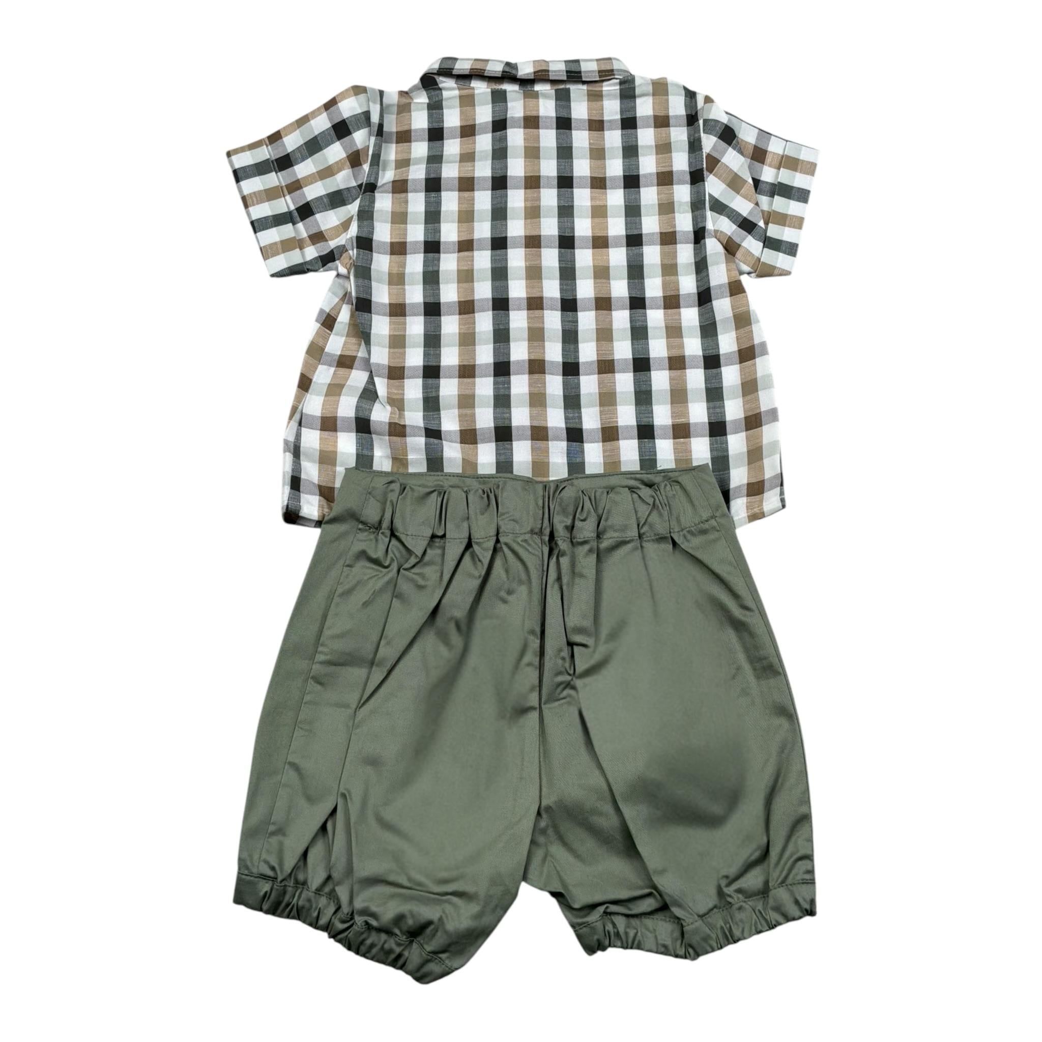 Le Coconne Completo 2 Pezzi Camicia-Bermuda per Neonato LCN1525 VERDE LE COCONNE 