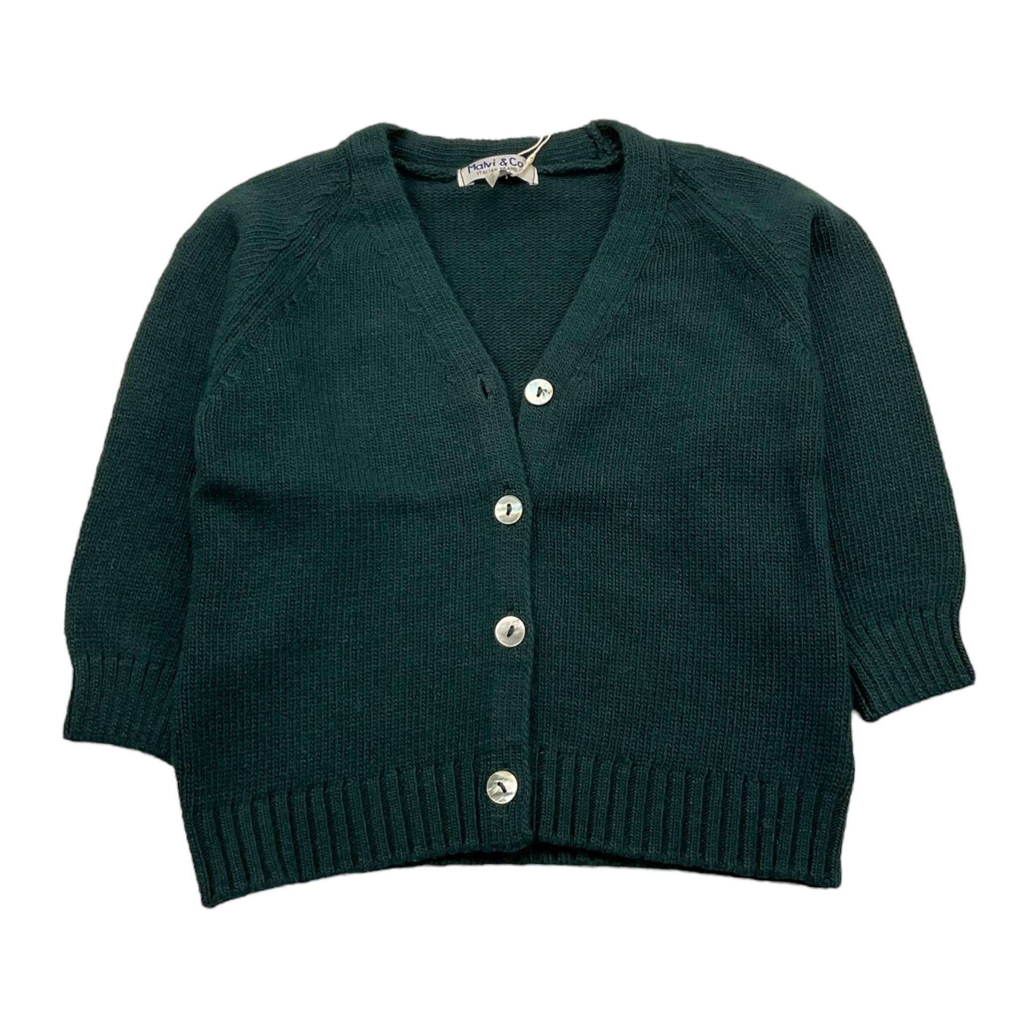 MALVI & CO cardigan tinta unita scollo a v Verde per Bambina F23M001GFLL VERDE MALVI & CO 