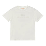 Elisabetta Franchi T-Shirt Girocollo Tinta Unita con Logo per Bambina EFTS231 PANNA ELISABETTA FRANCHI 