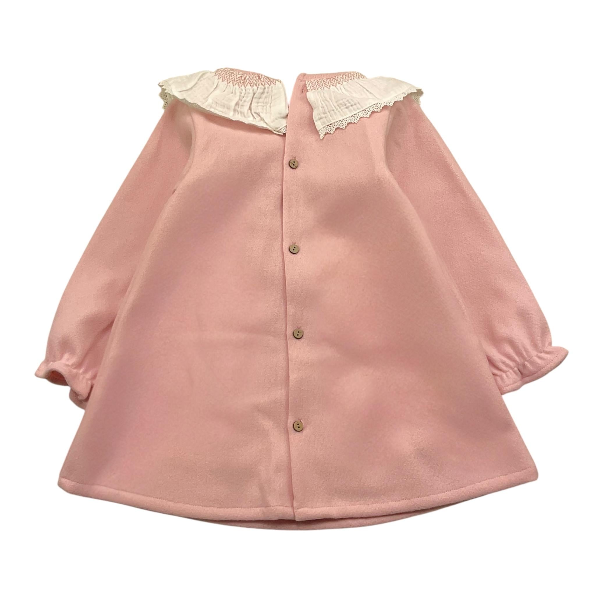 BABIDU abito tinta unita con colletto in contrasto Rosa per Neonata 92770 ROSA BABIDU 