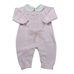 Nanan Tutina Manica Lunga Tinta Unita con Ricami per Neonata E2440201R ROSA NANAN 