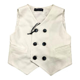 Emanuel Pris Gilet Tinta Unita Con Bottoni Bianco Per Bambino