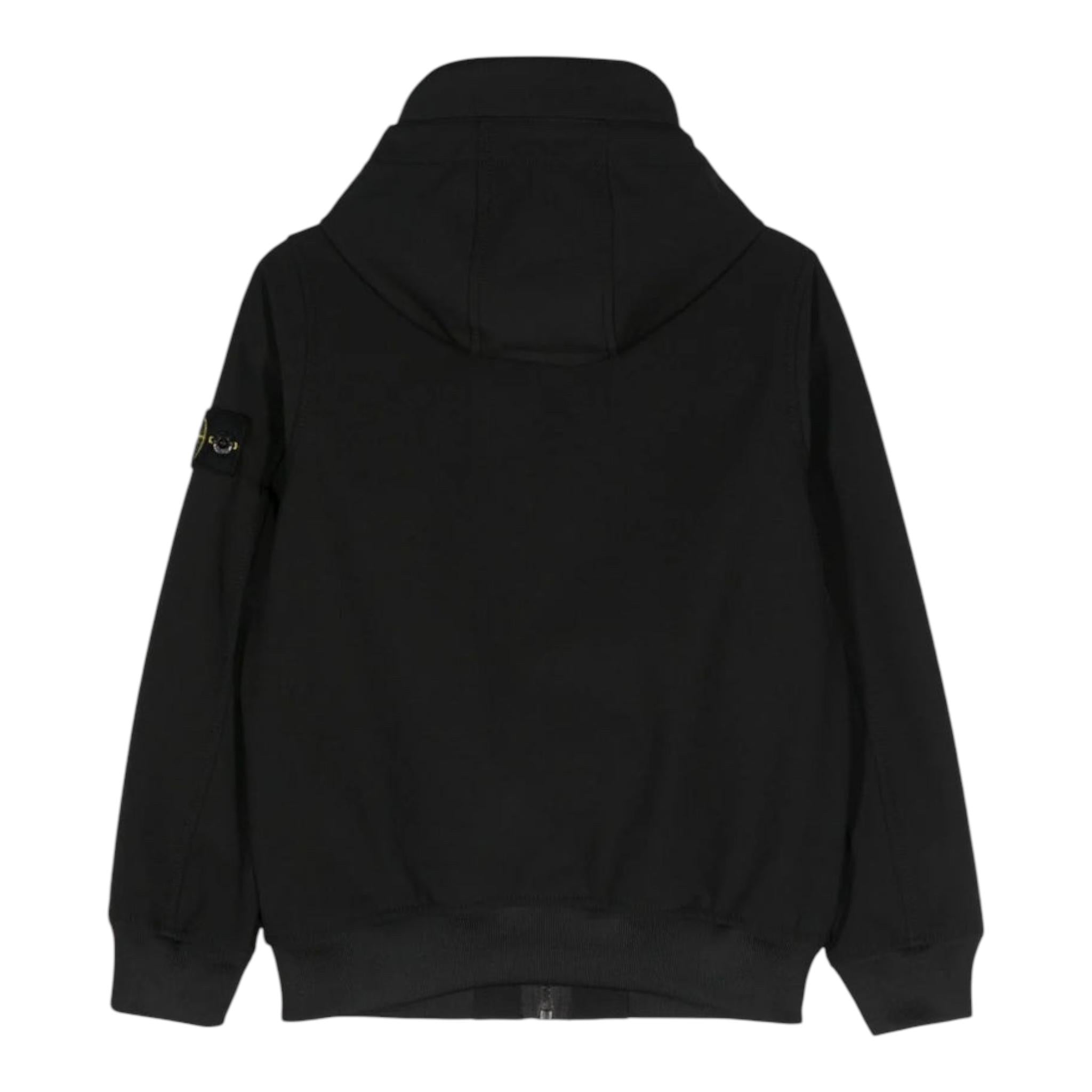 STONE ISLAND giubbino tinta unita con zip e cappuccio Blu per Bambino 8116Q0122 BLU STONE ISLAND 