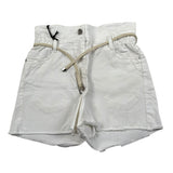 Sarabanda Short Tinta Unita con Cinturino per Bambina 06826 BIANCO SARABANDA 