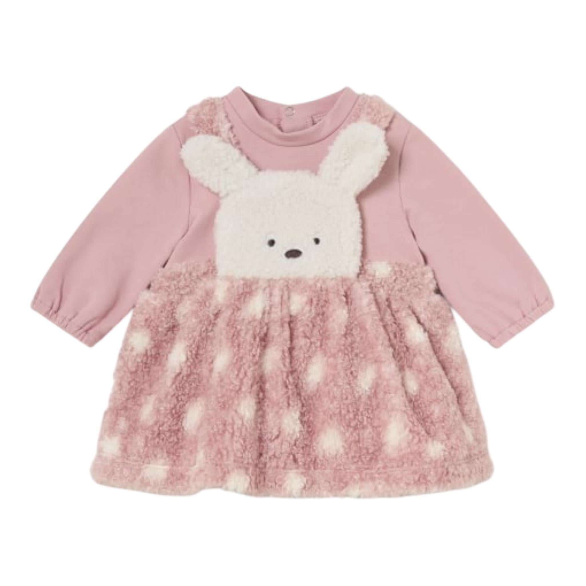 MAYORAL abito tinta unita con stampa teddy Rosa per Neonata 2881X ROSA MAYORAL 