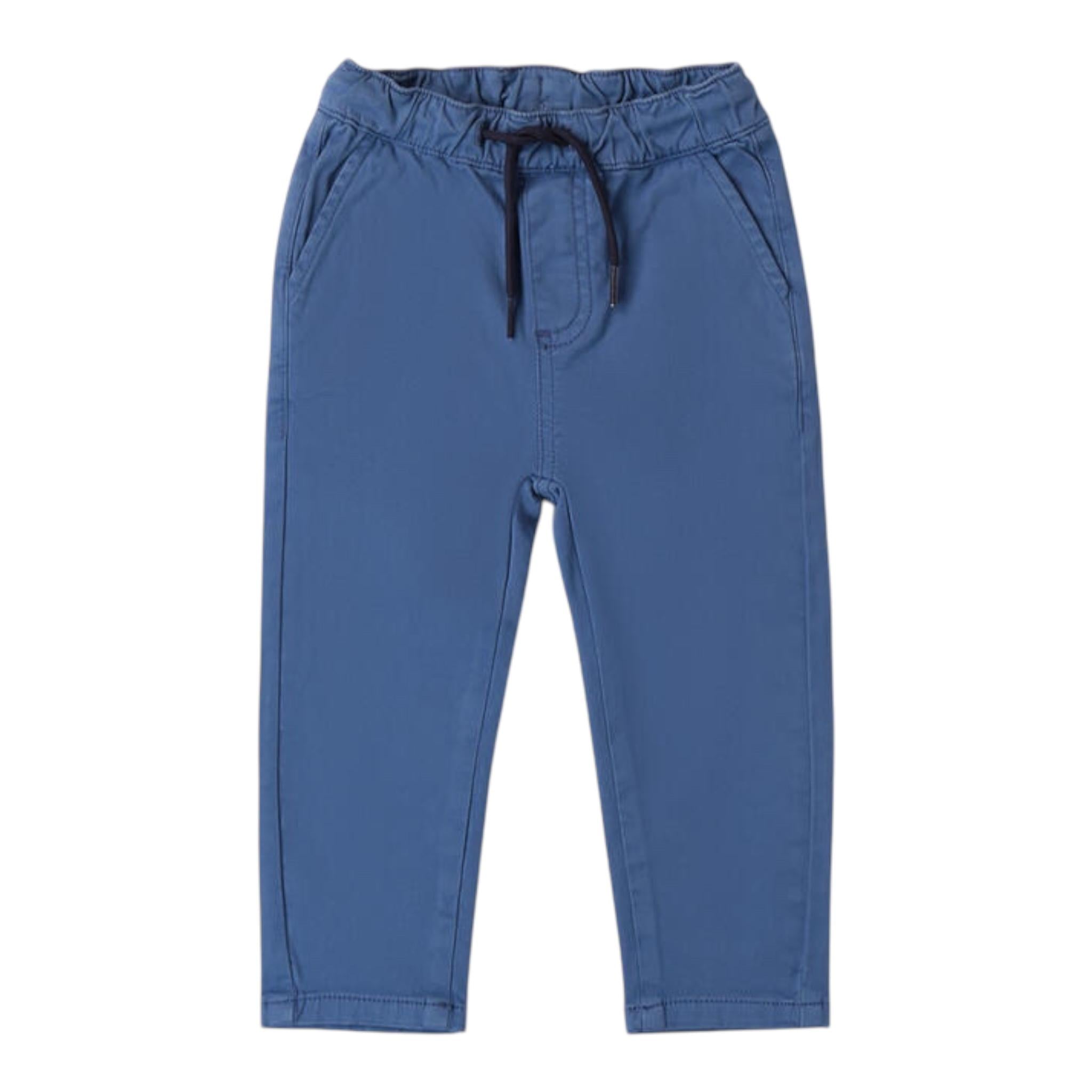 SARABANDA pantalone tinta unita con elastico in vita Blu per Bambino 0A161 BLU SARABANDA 