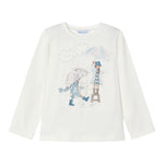 MAYORAL shirt girocollo tinta unita cn stampa in contrasto Bianco per Bambina 4067X BIANCO MAYORAL 