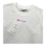 Champion Shirt Gircollo Tinta Unita con Logo per Bambina 404482 BIANCO CHAMPION 