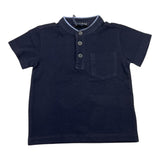 Please Polo Mezza Manica Tinta Unita Blu per Neonato