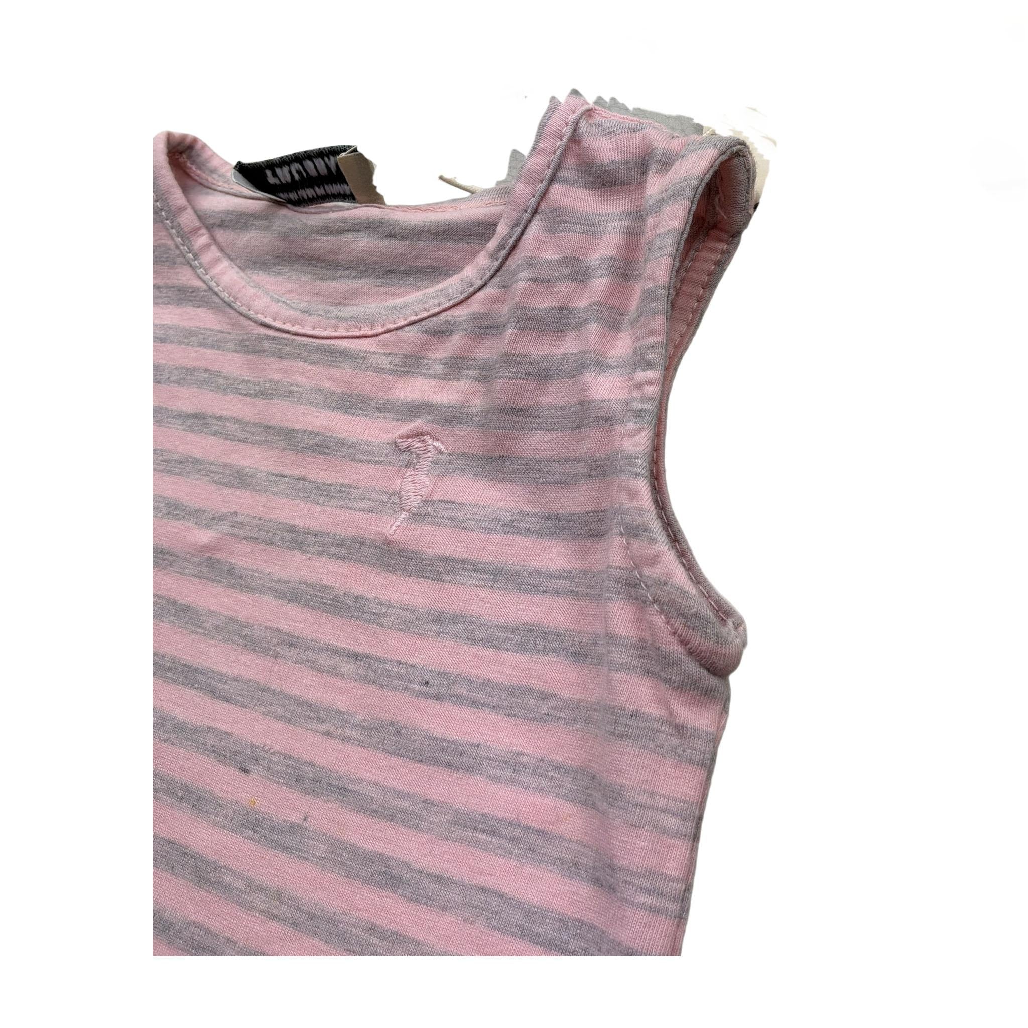 Trussardi Canotta Fantasia A Righe per Neonata TIP26111CN ROSA TRUSSARDI 