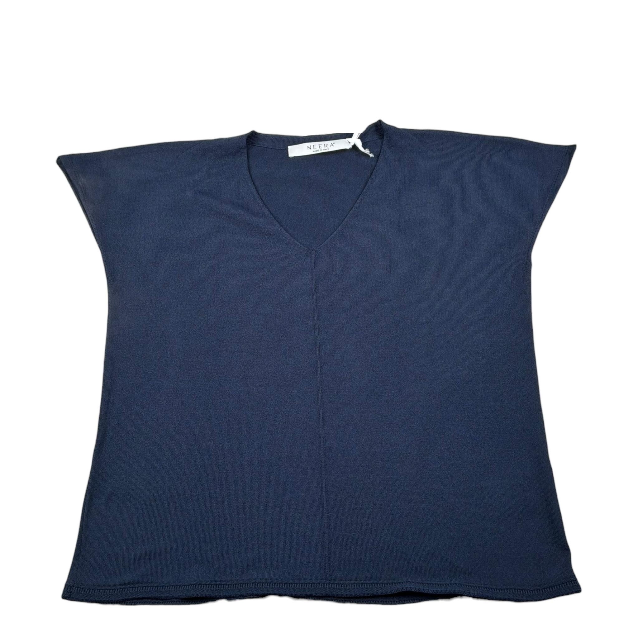 Nera 20.52 T-Shirt Tinta Unita Scollo A V per Bambina N15455 BLU NERA 20.52 