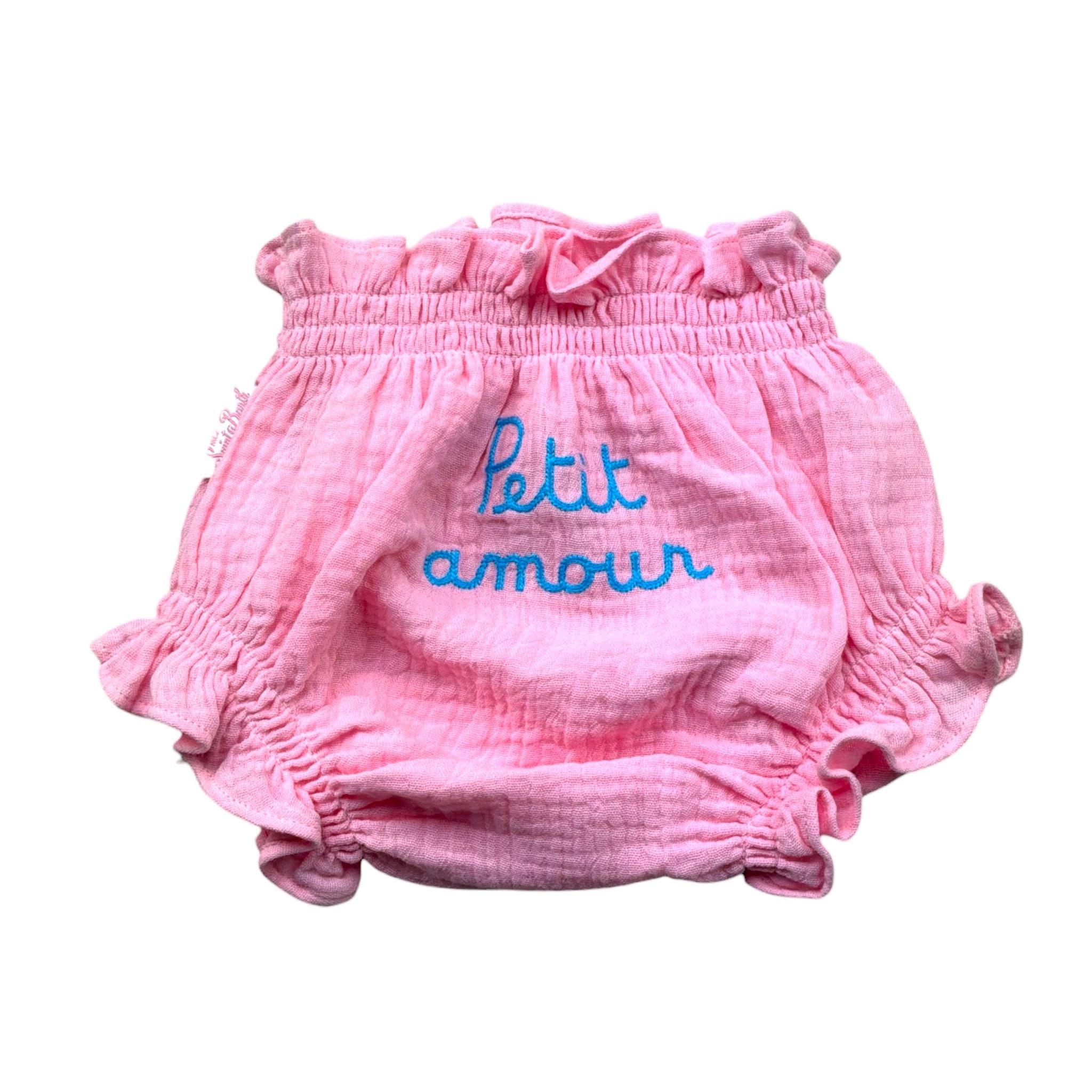 Saint Barth Coulotte Tinta Unita con Stampa per Neonata 00296L ROSA SAINT BARTH 