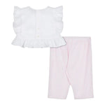 Moschino Completo 2 Pezzi Camicia-Pantalone per Neonata MDG01LYX BIANCO/ROSA MOSCHINO 
