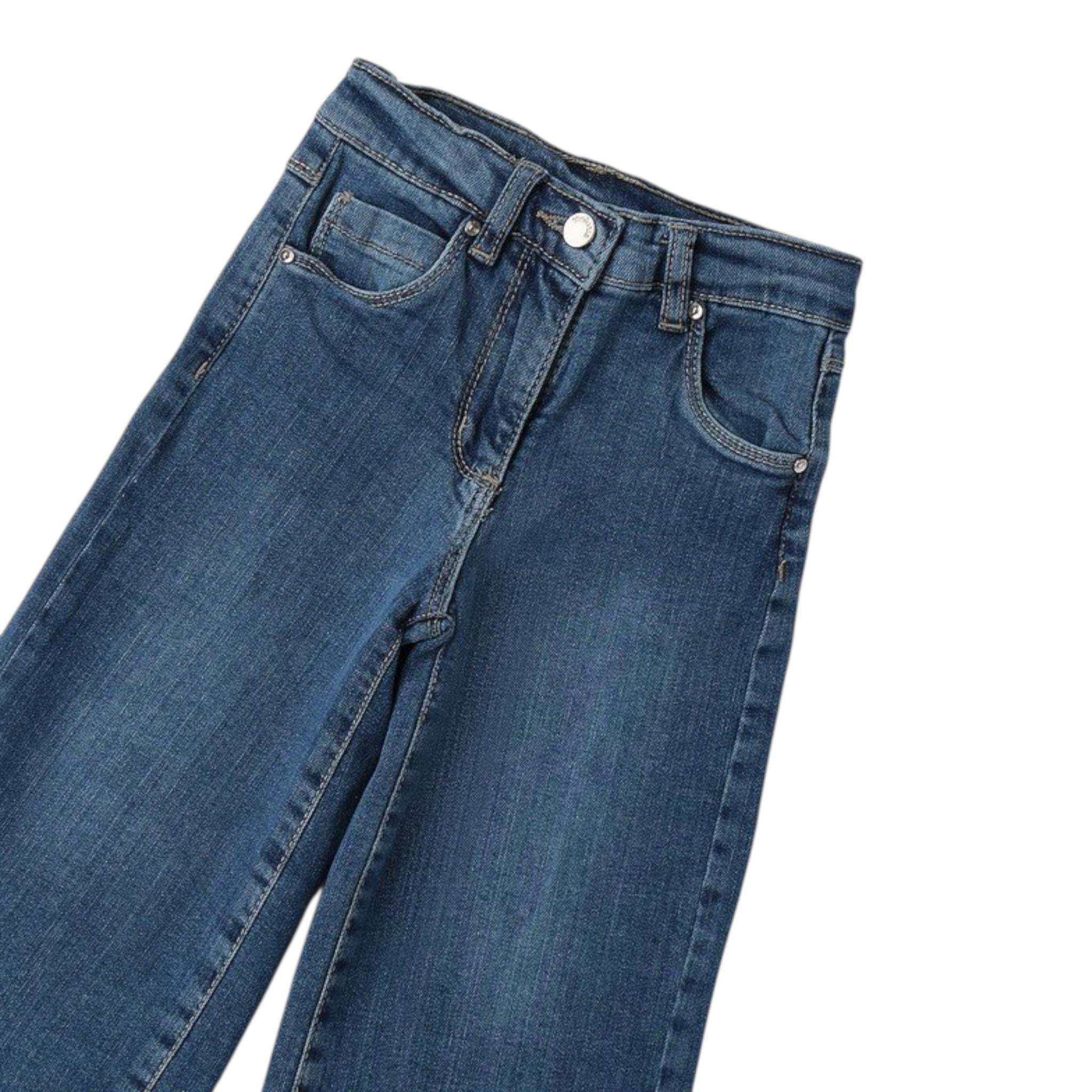 Sarabanda Jeans tinta unita Modello A Palazzo Blu per Bambina 0B217 BLU SARABANDA 