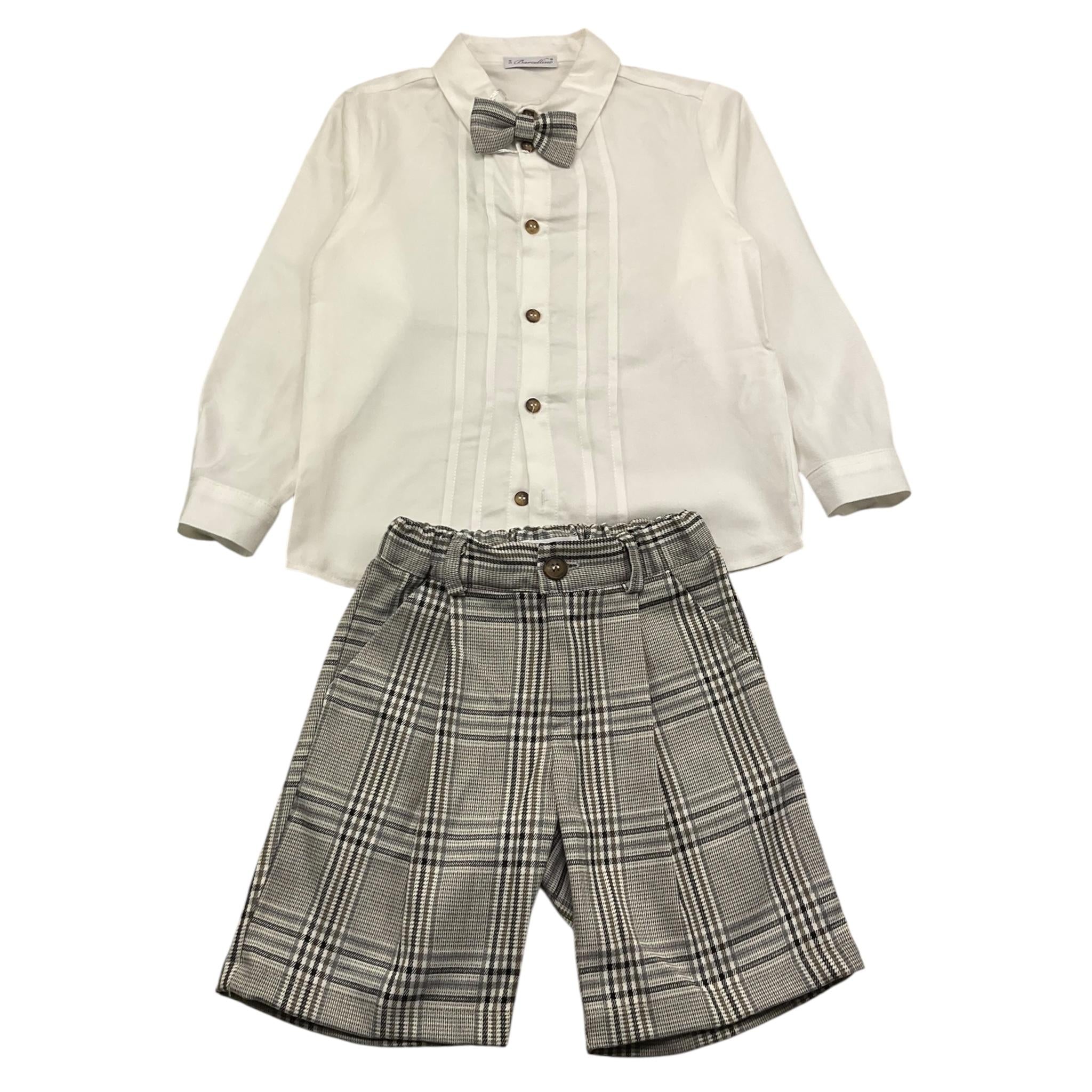 BARCELLINO completo 3 pezzi camicia-bermuda-papillon Bianco per Bambino 106512 BIANCO BARCELLINO 