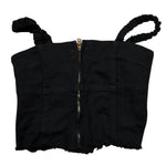 Lu Lu By Miss Grant Top tinta unita con Zip Nero per Bambina LL3390X NERO LU LU BY MISS GRANT 