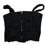 Lu Lu By Miss Grant Top tinta unita con Zip Nero per Bambina LL3390X NERO LU LU BY MISS GRANT 