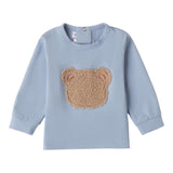 MINI BANDA shirt girocollo tinta unita con orso Azzurro per Neonato 3A617 AZZURRO MINI BANDA 