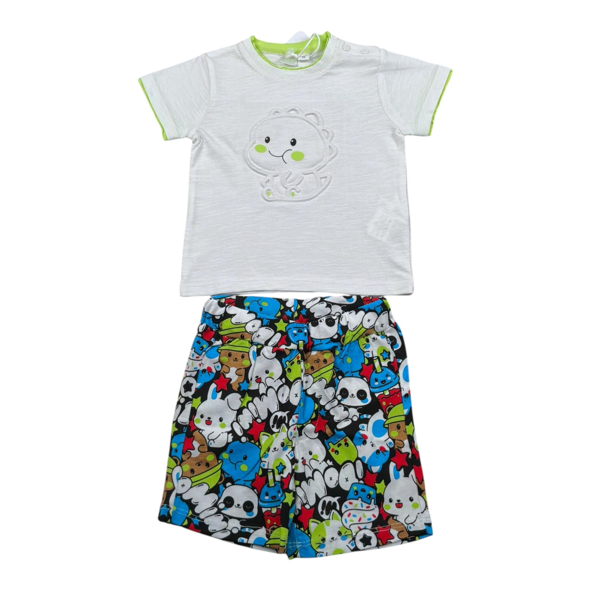 I Do Completo 2 Pezzi T-Shirt-Bermuda per Neonato FIEHEI BIANCO I DO 