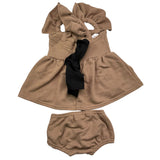 Minimo Completo 2 Pezzi Abito-Culotte Beige Per Neonata