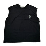 Yes London Canotta Girocollo Tinta Unita con Logo per Bambino JR2138M NERO YES LONDON 