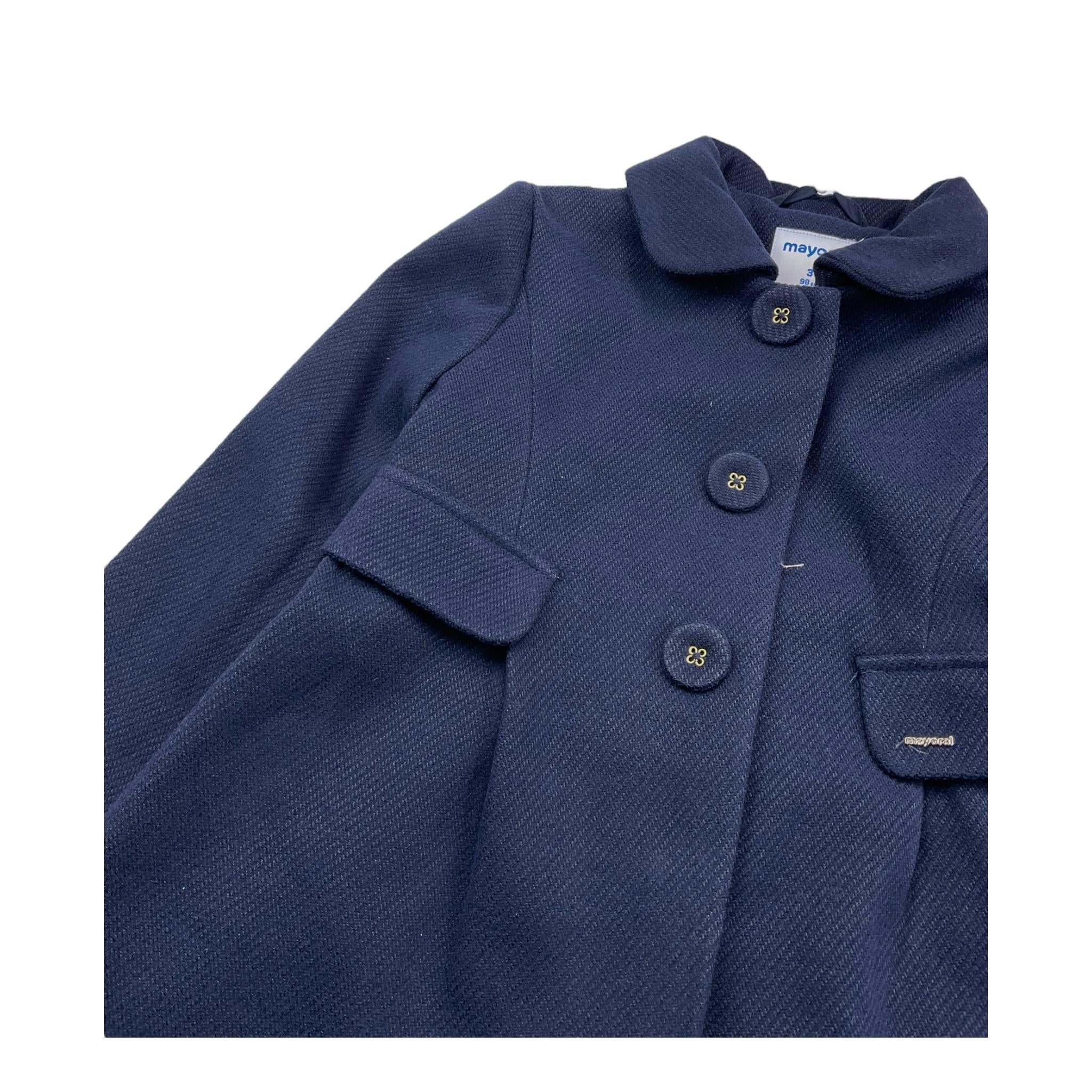 MAYORAL cappotto tinta unita cn finte tasche Blu per Neonata 4484N BLU MAYORAL 