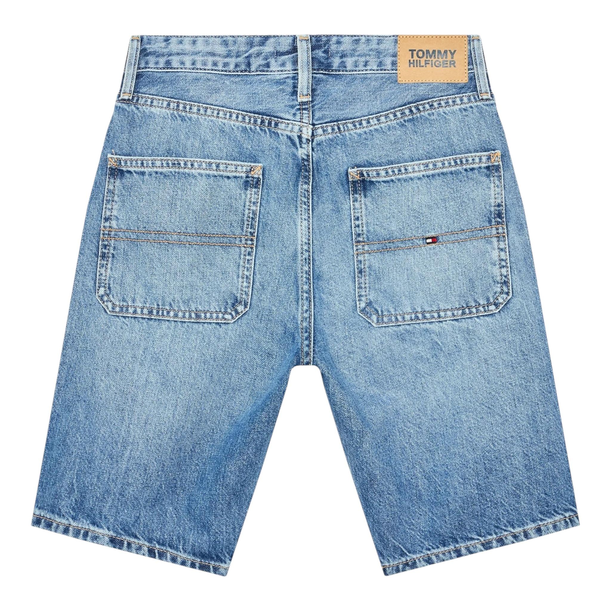 Tommy Hilfiger Bermuda Tinta Unita In Denim per Bambino KB0KB08132 BLU TOMMY HILFIGER 