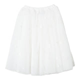 Simonetta Gonna Tinta Unita Con Elastico In Vita E Tulle Bianco Per Bambina