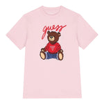 Guess T-Shirt Tinta Unita con Stampa per Neonata H4BT01I3Z14 ROSA GUESS 