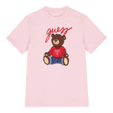 Guess T-Shirt Tinta Unita con Stampa per Neonata H4BT01I3Z14 ROSA GUESS 