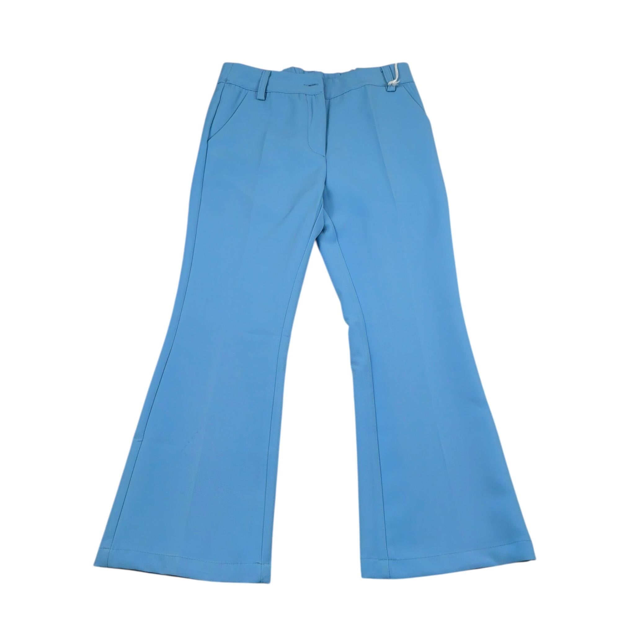Y-Clu Pantalone Tinta Unita Modello A Zampa per Bambina Y19030 AZZURRO Y-CLU 