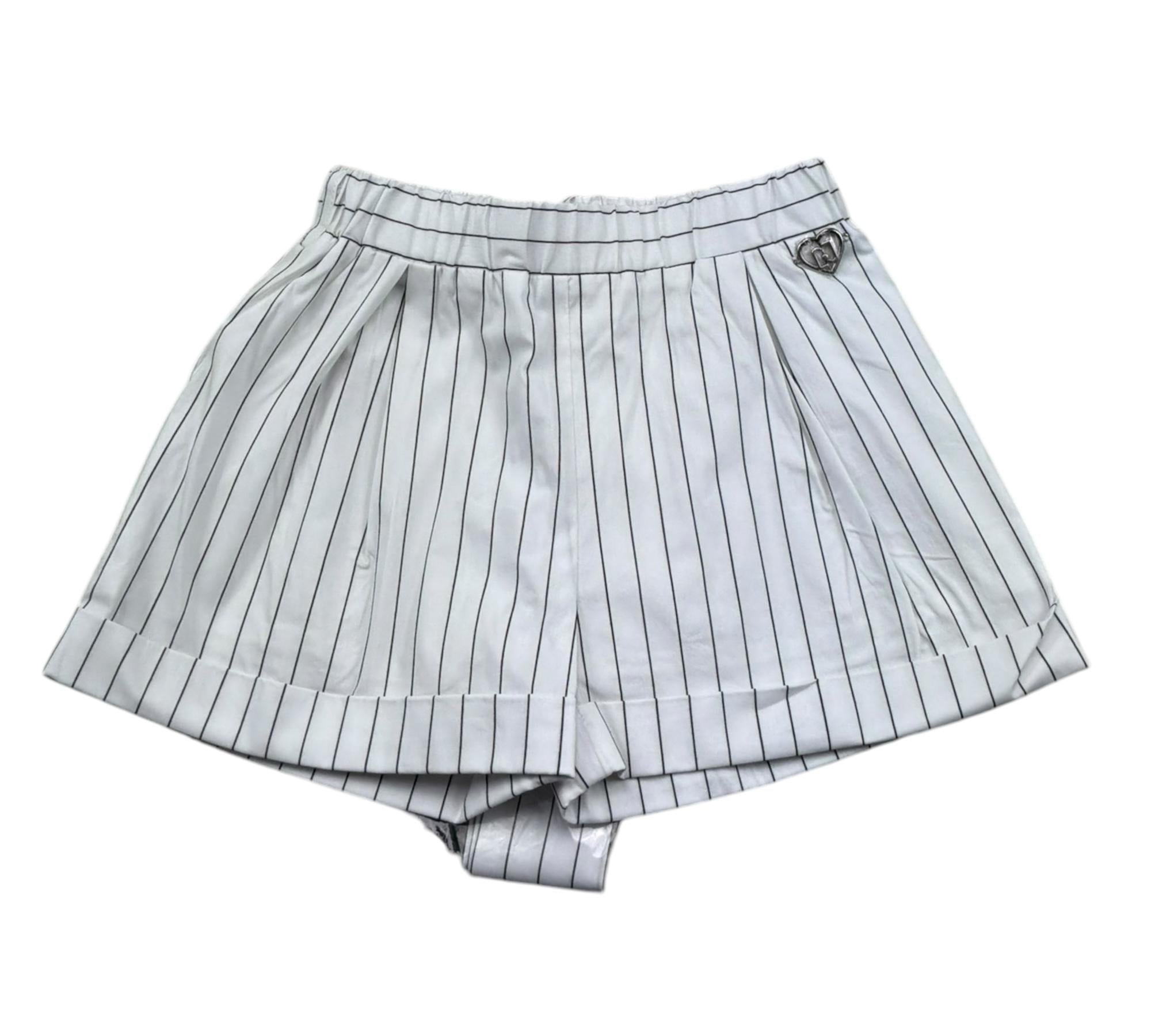 Liu Jo Short Tinta Unita con Elastico In Vita per Bambina KA5058 BIANCO LIU JO 