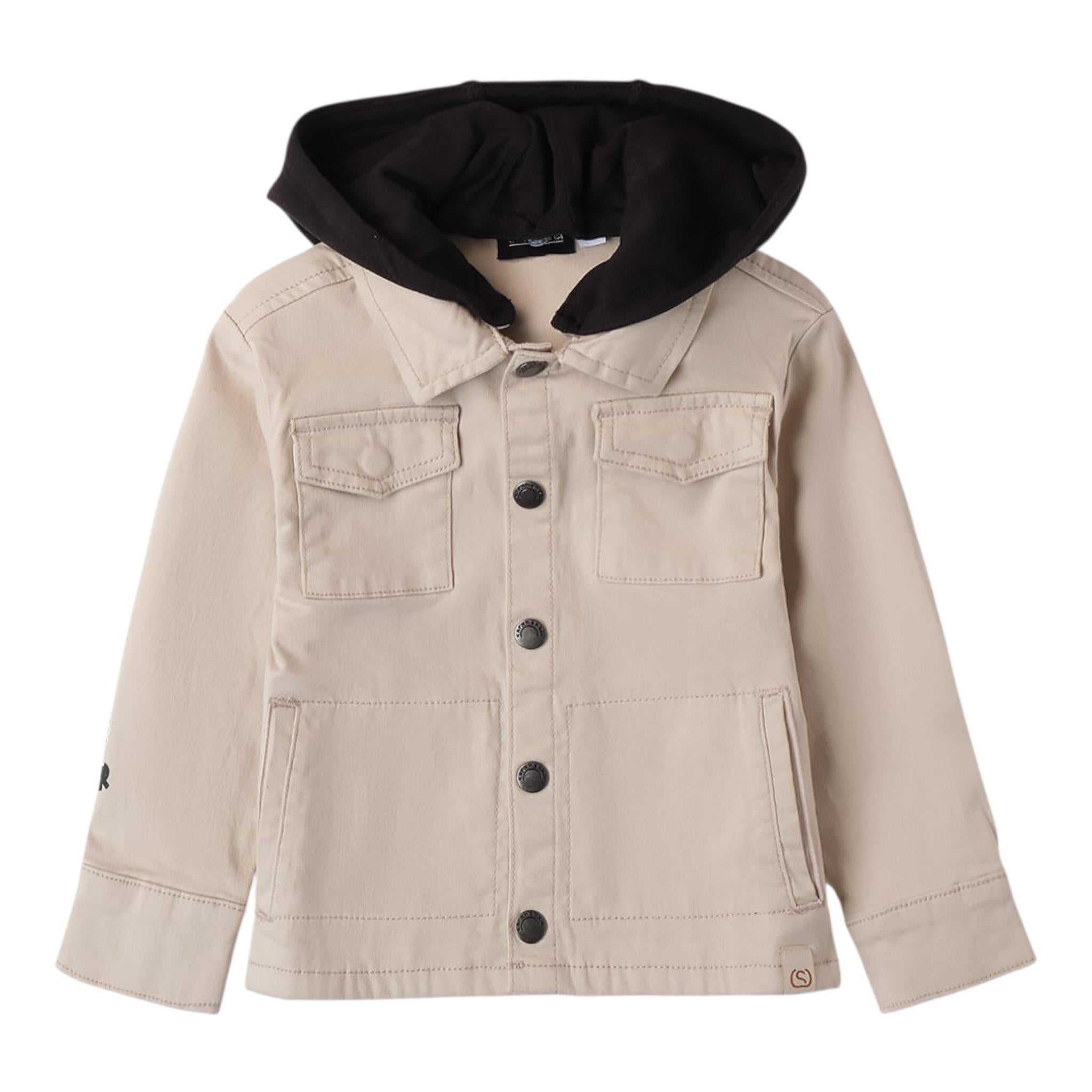 Sarabanda Giubbino tinta unita con Cappuccio Beige per Bambino 0B029 BEIGE SARABANDA 
