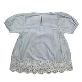 Name.It Camicia Mezza Manica Tinta Unit Azzurro Per Bambina