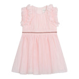 Carre'Ment Beau Einfarbiges Ärmelloses Kleid mit Rosa Tüll für Baby Mädchen
