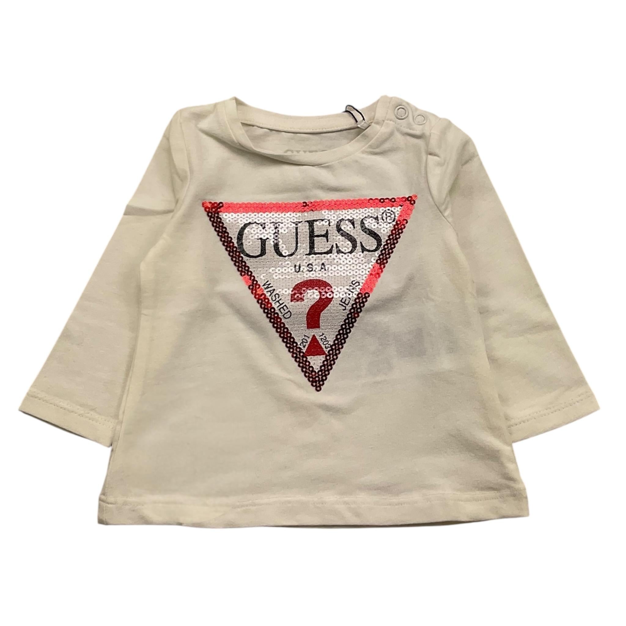 GUESS shirt girocollo tinta unita con rouches Bianco per Neonata K2BI23K6YW1 BIANCO GUESS 