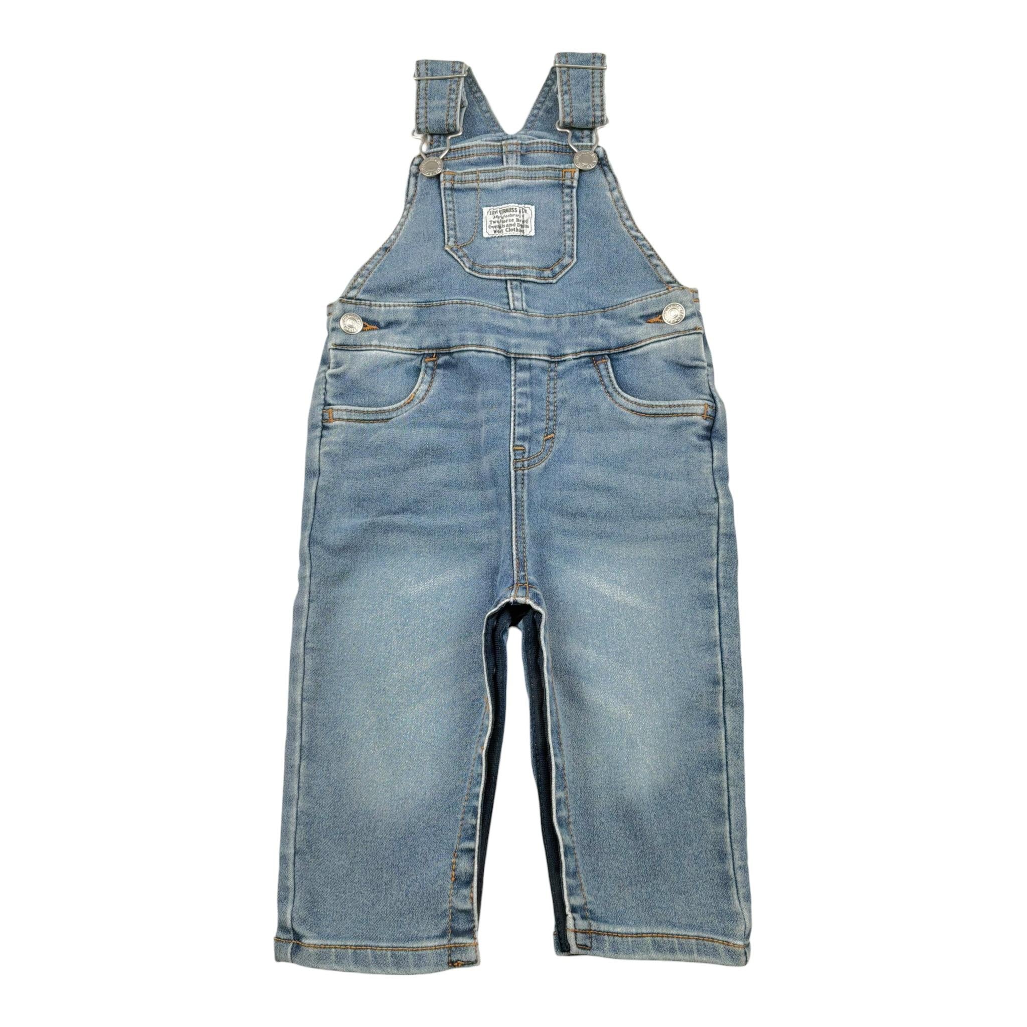 Levi'S Salopette In Denim Tinta Unita per Neonato 6EM334 BLU LEVI'S 