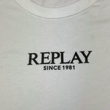 Replay T-Shirt Girocollo Tinta Unita con Logo per Bambino SB7404 BIANCO REPLAY 