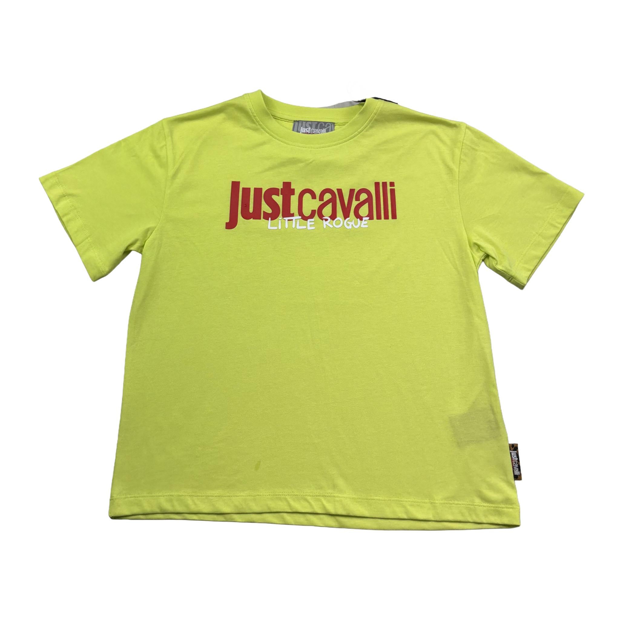 Just Cavalli T-Shirt Girocollo Tinta Unita con Stampa Logo per Bambino JGP26027TS VERDE JUST CAVALLI 