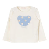 LIU JO shirt girocollo tinta unita con stampa in contrasto Panna per Bambina KF4067X PANNA LIU JO 