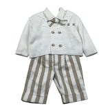 Marlu' Completo 4 Pezzi Cardigan-Camicia-Papillin-Pantalone per Neonato EF6661 PANNA MARLU' 