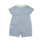 Malvi & Co Pagliaccetto Bicolore con Fantasia A Quadri Bianco/Azzurro per Neonato SCCI180TUQQ BIANCO/AZZURRO MALVI & CO 