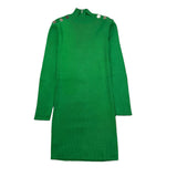 MET abito in maglia tinta unita a costine Verde per Bambina ME537 VERDE MET 