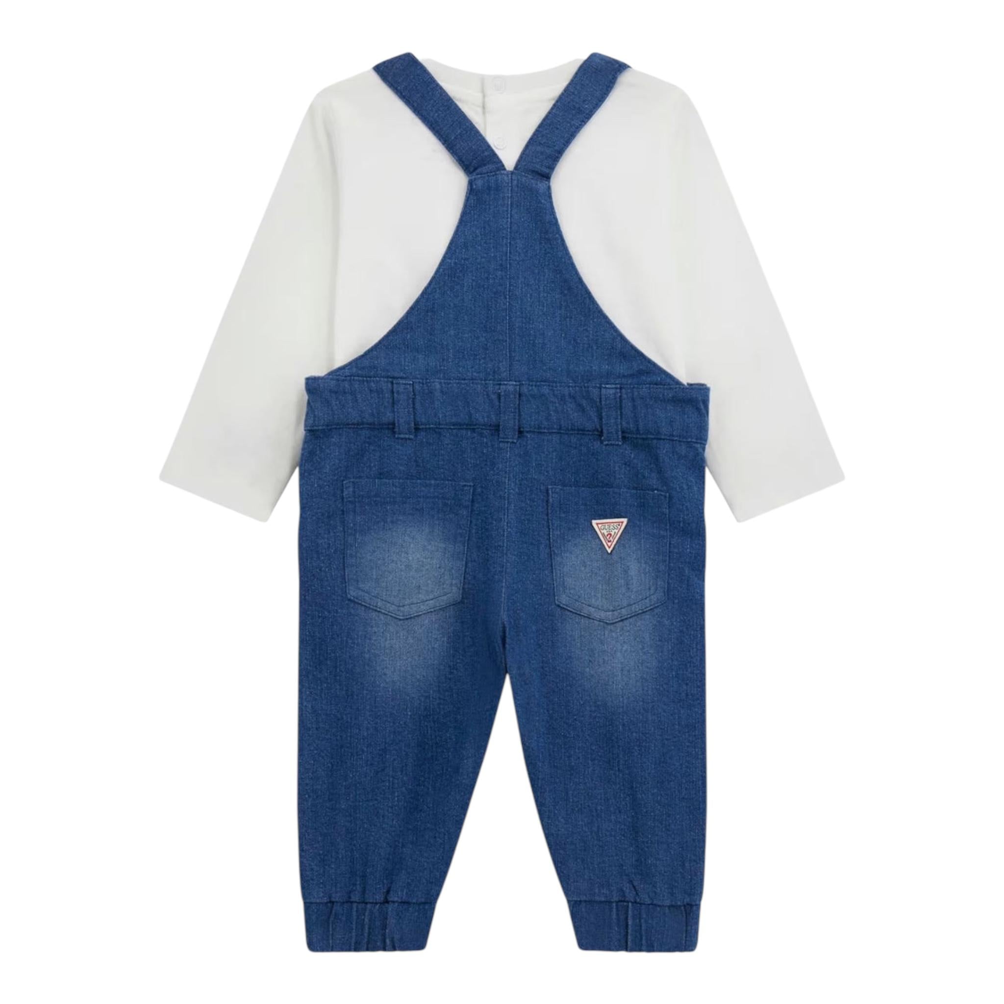GUESS completo 2pz salopette-shirt tinta unita Bianco per Neonato I4YG02K5M20 BIANCO GUESS 