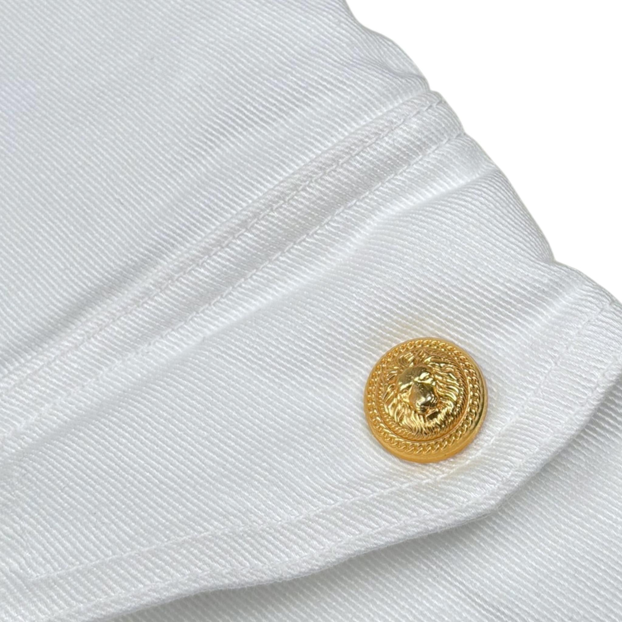 Balmain Gonna Tinta Unita con Bottoni per Bambina BW7A41 BIANCO BALMAIN 