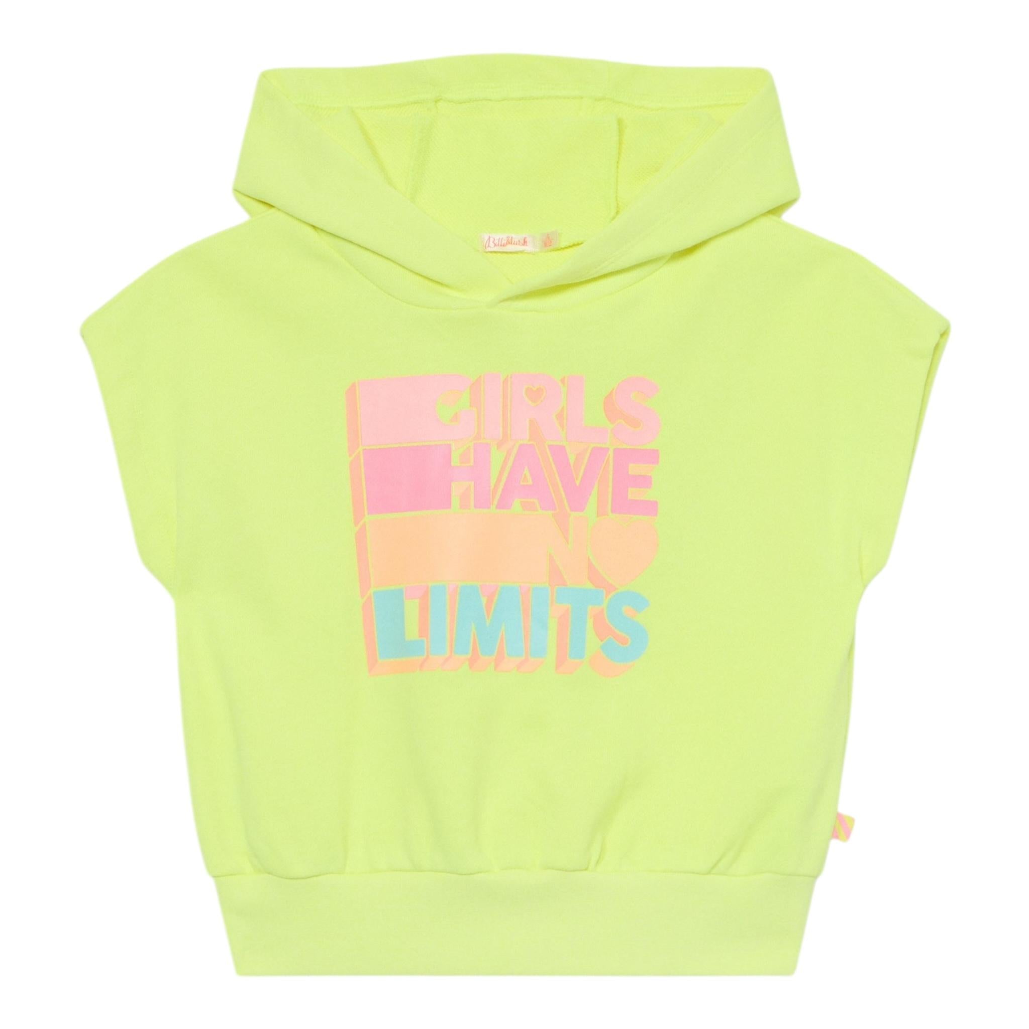 Billieblush Felpa Smanicata Tinta Unita con Cappuccio per Bambina U20846X GIALLO FLUO BillIEBLUSH 