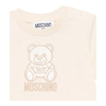 Moschino T-Shirt Girocollo Tinta Unita con Logo per Neonato MDPM047 BEIGE MOSCHINO 