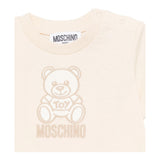 Moschino T-Shirt Girocollo Tinta Unita con Logo per Neonato MDPM047 BEIGE MOSCHINO 